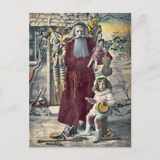 Creepy Vintag Santa Christmas Postcard Postkarte (Vorderseite)