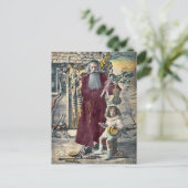 Creepy Vintag Santa Christmas Postcard Postkarte (Stehend Vorderseite)