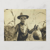 Creepy Vintag Skeleton im Maisfeld Postkarte (Vorderseite)