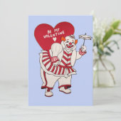 Creepy Vintag Valentine's Day Clown Feiertagskarte (Stehend Vorderseite)