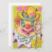 Creepy Vintag Valentine's Day Clown Feiertagskarte (Vorne/Hinten)