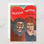 Creepy Vintag Valentine's Day Couple Feiertagskarte (Vorne/Hinten)