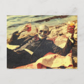 Creepy Vintag Vampire am Sommerstrand Postkarte (Vorderseite)