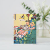 Creepy Vintage Kids Reading Book Postkarte (Stehend Vorderseite)
