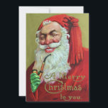 Creepy Vintage Weihnachten<br><div class="desc">Retro Creepy Vintage Weihnachten Weihnachten Weihnachtsmann raucht Pipe Urlaubskarte.</div>