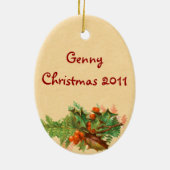 Creepy Vintage Weihnachtsmann-Verzierung Keramik Ornament (Hinten)