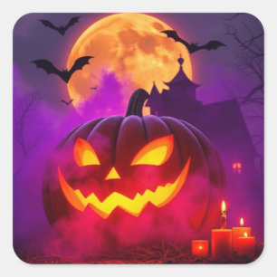 Creepy Viral Pumpkin 🎃   Atemberaubendes Hallowee Quadratischer Aufkleber
