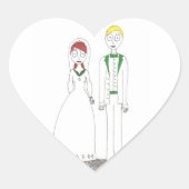 Creepy Wedding Irish Herz-Aufkleber (Vorderseite)