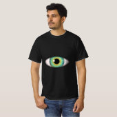 Creepy Weird Evil Blue Eye Iris Eyeball Cyclops T-Shirt (Vorne ganz)