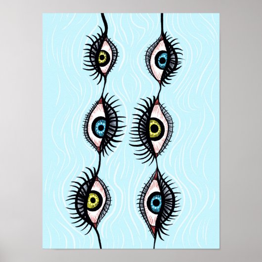 Creepy Weird Eye Garlands Coole surreale Kunst Poster (Vorne)
