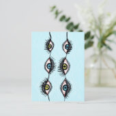 Creepy Weird Eye Garlands Surreal Art Postkarte (Stehend Vorderseite)
