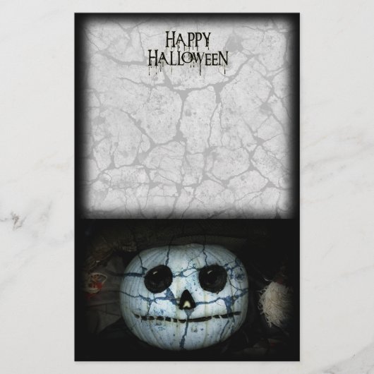 Creepy White Pumpkin Briefpapier (Vorderseite)