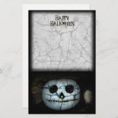 Creepy White Pumpkin Briefpapier (Vorne/Hinten)