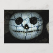 Creepy White Pumpkin Jack-o-Lantern Postkarte (Vorderseite)