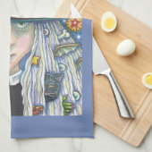 CREEPY WITCH EVIL EYE HALLOWEEN GOTH KITCHEN TOWEL GESCHIRRTUCH (Viertel Falte)
