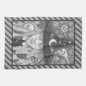 CREEPY WITCH EVIL EYE HALLOWEEN GOTH KITCHEN TOWEL GESCHIRRTUCH (Horizontal)