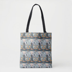 CREEPY WITCH, EVIL EYE, SKULL, SHOULL TOTE BAG TASCHE