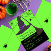 Creepy Witch Hat Spider Web Halloween-Party Einladung