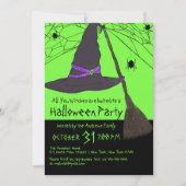 Creepy Witch Hat Spider Web Halloween-Party Einladung (Vorderseite)