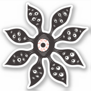 Creepy Witchy Blume Eye Monster Aufkleber
