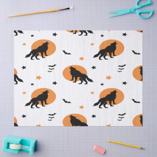 Creepy Wolf Pack Halloween Seidenpapier (Basteln)