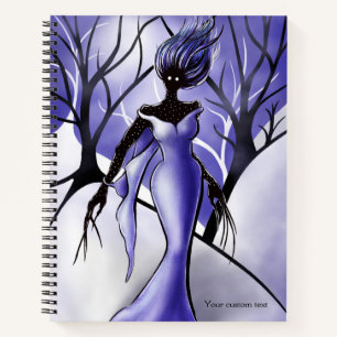 Creepy Woman Monster Macabre Art Custom Text Notizblock