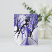 Creepy Woman Monster Macabre Art Postkarte (Stehend Vorderseite)