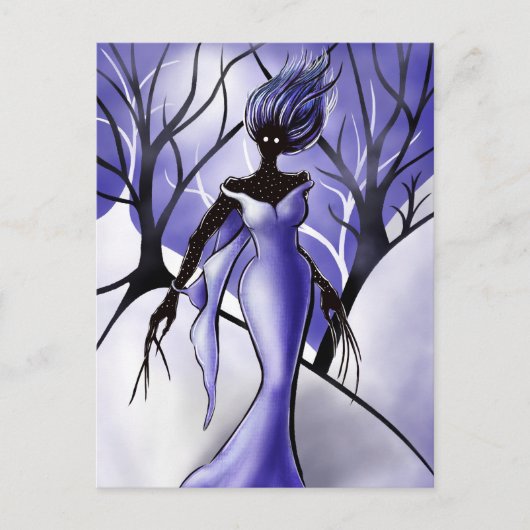 Creepy Woman Monster Macabre Art Postkarte (Vorderseite)