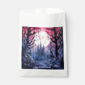 Creepy Woods Castle Full Moon Happy Halloween Geschenktütchen (Vorderseite)