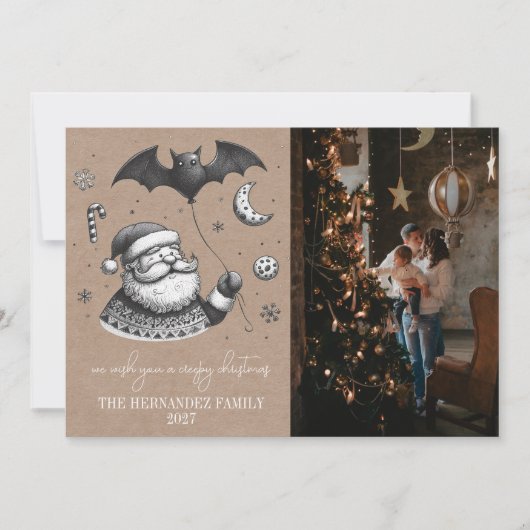 Creepy Wreath Feiertagskarte (Vorderseite)