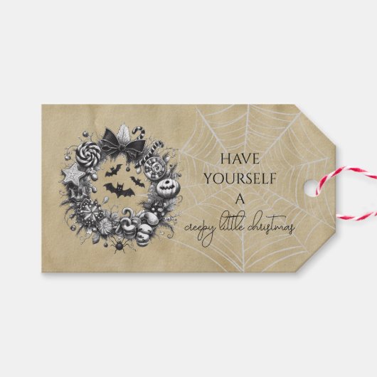 Creepy Wreath Geschenkanhänger (Vorderseite (Horizontal))