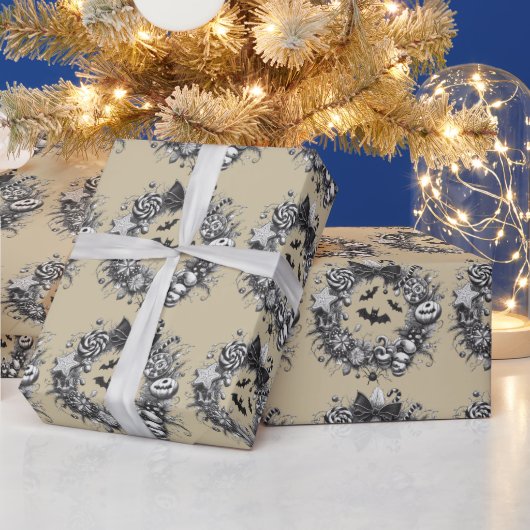 Creepy Wreath Geschenkpapier (Feiertage)