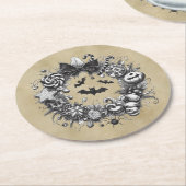 Creepy Wreath Runder Pappuntersetzer (Angewinkelt)