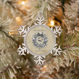 Creepy Wreath Schneeflocken Zinn-Ornament