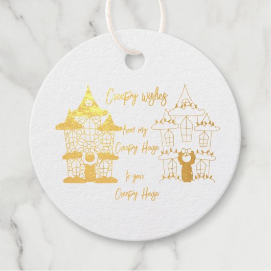 Creepy wünscht sich von meinem gruseligen Haus zu Geschenkanhänger (Vorderseite)