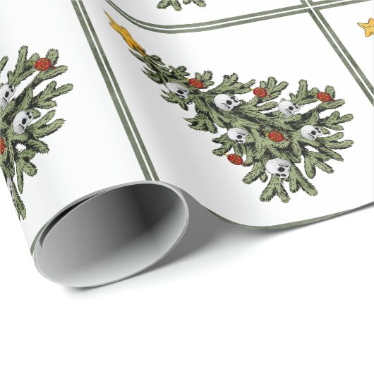 Creepy XMAS | Eine sehr gotische Weihnachtsbaumgru Geschenkpapier (Rolleneckpunkt)