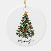 Creepy XMAS | Eine sehr gotische Weihnachtsbaumgru Keramik Ornament (Hinten)