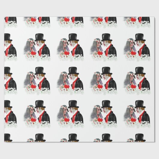 Creepy Zombie Braut und Bräutigam Hochzeitsgeschen Geschenkpapier (Flach)