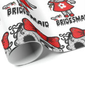 Creepy Zombie Bridesmaid bei Wedding Gift Wrap Geschenkpapier (Rolleneckpunkt)