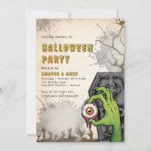 Creepy Zombie Erwachsene Halloween-Party Einladung (Vorderseite)