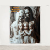 Creepy Zombie Familie Halloween Hang Hintergrund Wandteppich (Vorderseite)