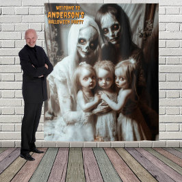 Creepy Zombie Familie Halloween Hang Hintergrund Wandteppich