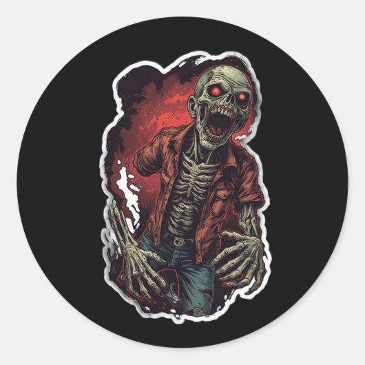 Creepy Zombie Halloween Sticker | Untot (Vorderseite)