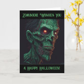 Creepy Zombie Pun Halloween Karte (Gelbe Blume)