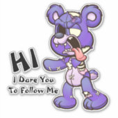 Creepy Zombie Teddy Bar Sticker (Vorderseite)