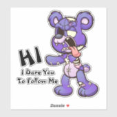 Creepy Zombie Teddy Bar Sticker (Blatt)