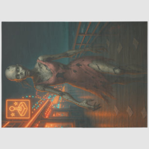 Creepy Zombie Woman auf Boardwalk Gothic Halloween Seidenpapier