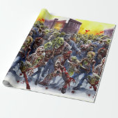 Creepy Zombie Wrapping Paper Geschenkpapier (Ungerollt)