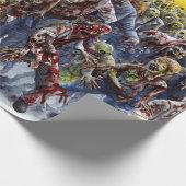 Creepy Zombie Wrapping Paper Geschenkpapier (Ecke)