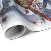 Creepy Zombie Wrapping Paper Geschenkpapier (Rolleneckpunkt)
